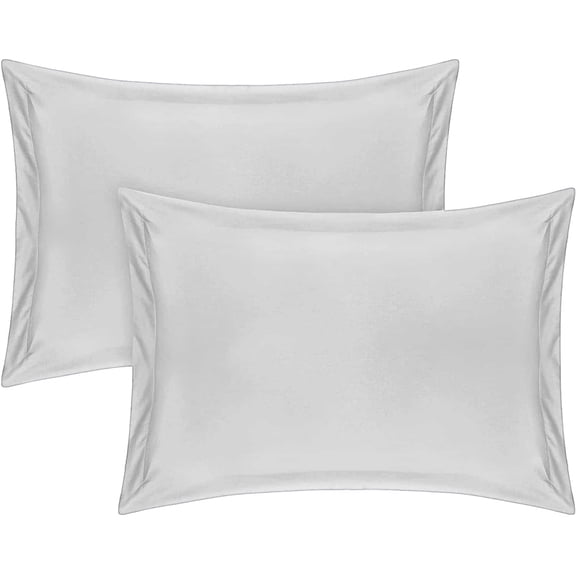 Vedanta Home Collection King Size Pillow Shams Set of 2 Silver Grey 600 Thread Count 100% Natural Cotton Pack of Two King 20''x 36'' Pillow Shams Decorative
