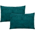 thumbnail image 1 of Vedanta Home Collection King Size Pinch Pillow Shams Set of 2 Teal Blue 600 Thread Count 100% Natural Cotton Pack of Two King 20''x 40'' Pillow Shams Decorative, 1 of 5