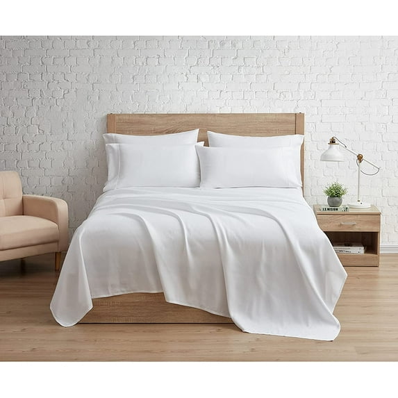 Vedanta Home Collection Sheet Sets King 4pc 600 Thread Count 100% Natural Cotton King 76"x 80" Size Cotton Sheets White Fit up to 18'' Inch Deep Pocket