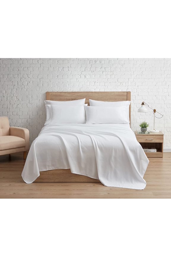 Sheet Sets King 4pc 600 Thread Count 100% Natural Cotton King 76"x 80" Size Cotton Sheets White Fit up to 18'' Inch Deep Pocket