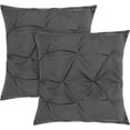 thumbnail image 1 of Vedanta Home Collection Square European Pinch Pillow Shams 26x26 Set of 2 Dark Grey Euro Pinch Pillow Cover 600 Thread Count 100% Natural Cotton Decorative, 1 of 4