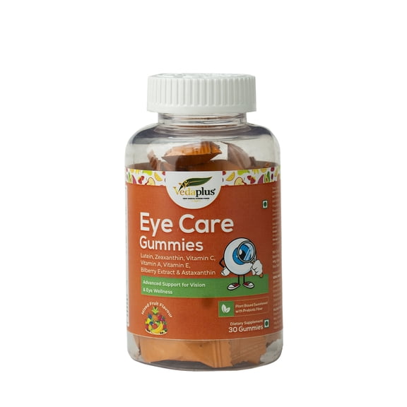 Vedaplus Eye Care Gummies Vision Eye Wellness Support || Lutein, Zeaxanthin, Vitamin C,A,E , Bilberry Extract, Astaxanthin || 30 Gummies