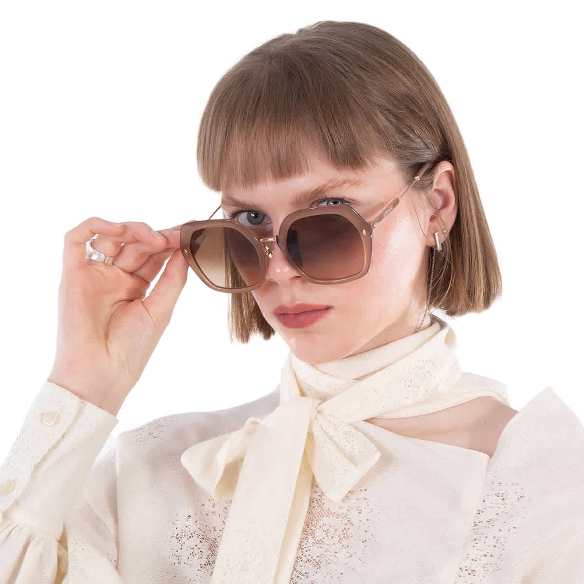 ウェア becks Vedi Vero Geometric Ladies Sunglasses VVCC13 BEG 55 - Walmart.com