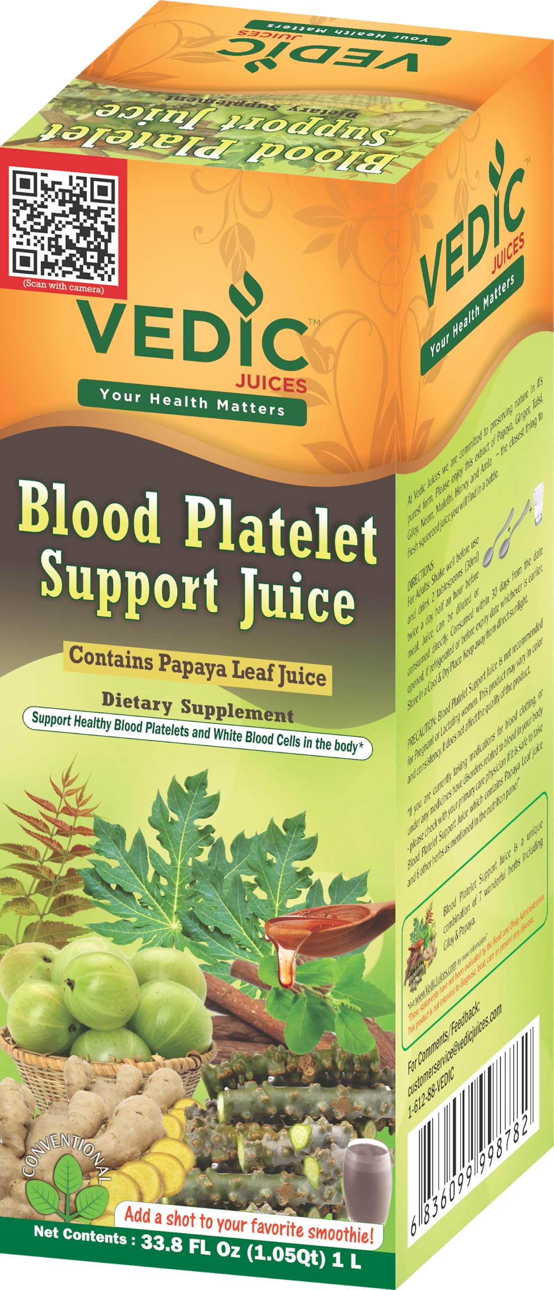 Vedic Papaya Extract Blood Platelet Juice Supports Immune & Digestive
