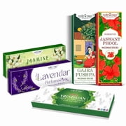 Vedic Vaani Floral Incense Sticks 100 Grams Each Pack of 5 5 Fragrances, Jasmine, Lavendar Tulsi Vrindavan, Jaswant Phool, Gajra Pushpa I Pooja Room Items for Aromatic Environment Floral Fragrance