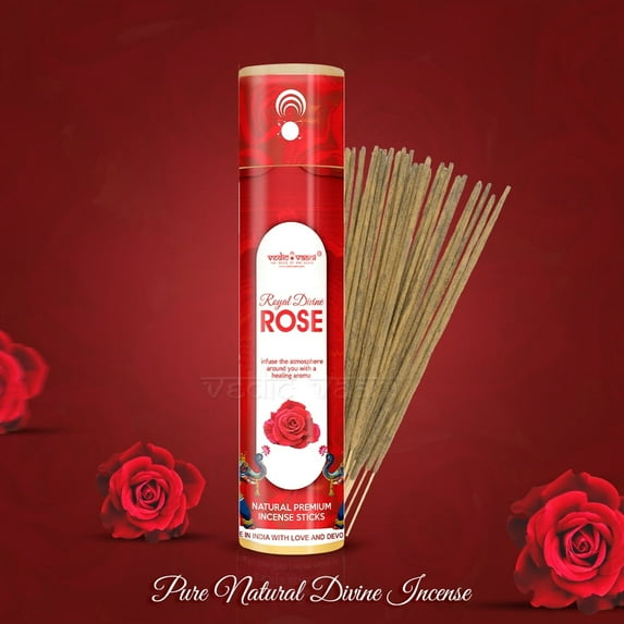 Vedic Vaani Natural Fragrance Royal Divine Rose Incense Sticks Agarbathies (Set of 1)