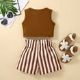 thumbnail image 1 of Vedolay 2 Piece Shorts Sets For Girls Girlsâ T- Shirt and Shorts Set for , Toddler and Little Kids,Brown 3-4 Years, 1 of 5