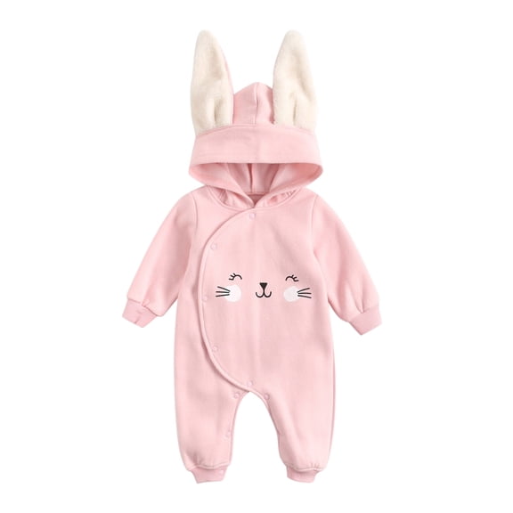 Vedolay Baby Bodysuits Long Sleeve Romper Bodysuit Jumpsuit Fall Winter Clothes Outfits Pink,18M