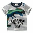 thumbnail image 1 of Vedolay Baby Boys 2023 Summer Dinosaur Prints Short Sleeve Crew Neck Top,Z1-Gray 2-3 Years, 1 of 2