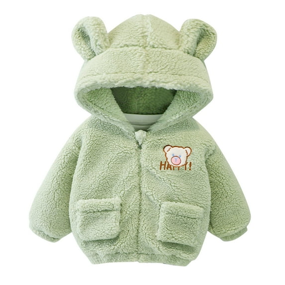 Vedolay Baby Boys Coat Hood Thick Warm Snowsuit Outerwear 2023 Girls Winter Jacket Green,80