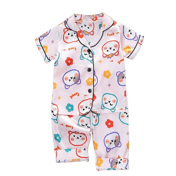 Vedolay Baby Girl Summer Clothes Toddler Short Sleeve Button Up Dress Shirt Pocket Shorts Set(Pink,18-24 Months)