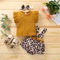 thumbnail image 1 of Vedolay Baby Girl Summer Sets Girl Shorts Set Summer Short Sleeve Shirt and Shorts Casual Set,Yellow 6-12 Months, 1 of 5