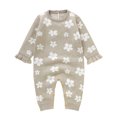 thumbnail image 1 of Vedolay Baby Girls Clothes One Piece Romper Long Sleeve Ribbed Button Jumpsuit Boys Jumpsuit Clothes Beige,62, 1 of 5