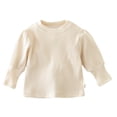 thumbnail image 1 of Vedolay Baby Girls' Clothing Girls Casual Long Sleeve T Shirts Kids Loose Tunic Tops Beige,90, 1 of 4