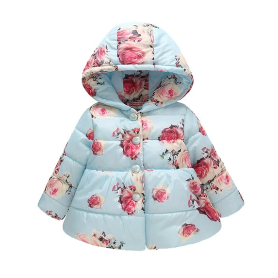 Vedolay Baby Girls Jacket Snowsuit Coat Hood Thick Warm Outerwear Jacket Blue,100