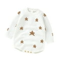 thumbnail image 1 of Vedolay Baby Girls Outfit Cute Baby Girl Boys Jumpsuit Long Sleeve Autumn Girls Clothes White,68, 1 of 5