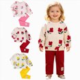 thumbnail image 1 of Vedolay Baby Kids Toddler Girls 2Pcs Fall Outfits 6 12 24 Months 2T 3T Long Sleeve Floral Printed Sweatshirt amd Pants Casual Dailywear Outfits Set, 1 of 7