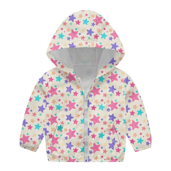 Vedolay Baby Winter Coat 2023 Floral Print Long Sleeves Zipper Outdoor Clothing Beige,120