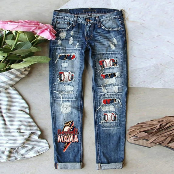 Vedolay Baggy Jeans for Women High Waisted Straight Leg Jeans Stretchy Denim Pants,Blue XL