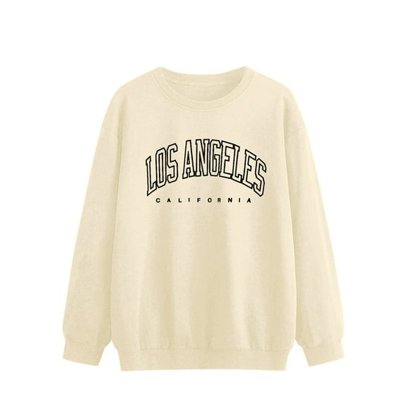 Vedolay Basic Sweatshirt for Women 2023 Casual Pullover Long Sleeve Basic Crew Neck Sweatshirt Beige,2XL