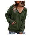thumbnail image 1 of Vedolay Basic Sweatshirt for Women Fashion 2023 Plus Crew Neck Long Sleeve Boyfriend Pullover Sweatshirts Jackets for Women Army Green,M, 1 of 5