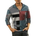 thumbnail image 1 of Vedolay Big Mens Polo Shirts Classic Fit Tops Buttons Polo Shirt Long Sleeve Pullover D,XL, 1 of 5