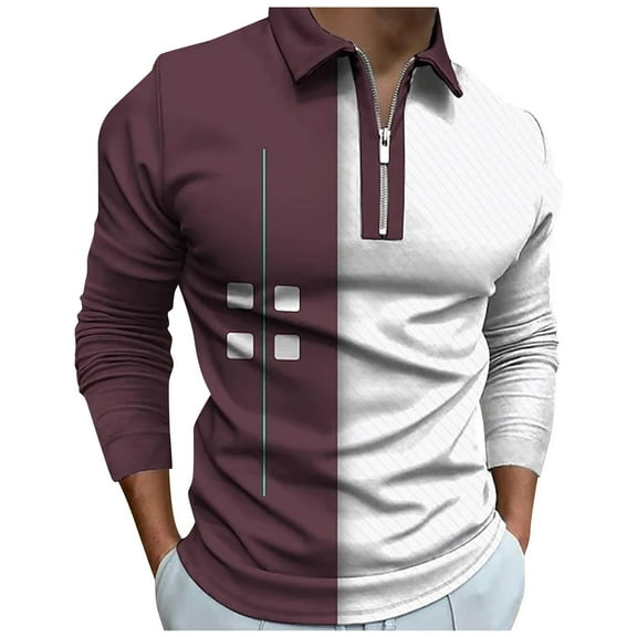 Vedolay Big and Tall Mens Shirts 2023 Slim-Fit Long Sleeve Polo Shirts ,L
