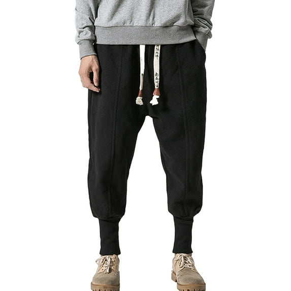 Vedolay Big and Tall Pants Men Casual Loose Fit Straight Legs Long Pants Black,2XL