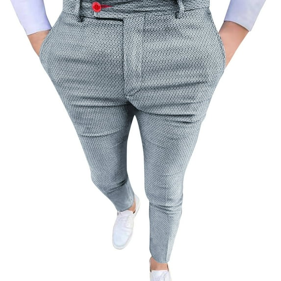 Vedolay Big and Tall Pants for Men Multiple Pockets Outdoor Straight Type Fitness Long Pants Grey,L