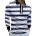 thumbnail image 1 of Vedolay Big and Tall Polo Shirts 2023 Long Sleeve Casual Lapel Neck Print Tops Blue,3XL, 1 of 4