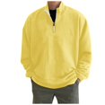 thumbnail image 1 of Vedolay Big and Tall Polo Shirts Quarter-Zip Casual Slim Fit Basic Designed T-Shirts Yellow,XL, 1 of 5