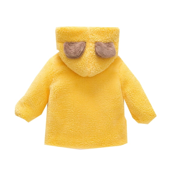 Vedolay Blazer Jackets Baby Girl's Chic Open Front Jackets Long Sleeve Winter Thicken Jacket,Yellow 18-24 Months