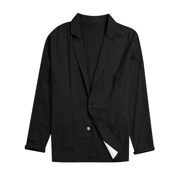 Vedolay Blazer Jackets Mens Plus Size Elegant Split Long Sleeve Open Front Office Blazer Jacket,Black M
