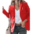 thumbnail image 1 of Vedolay Blazer Jackets Women's Casual Open Front Long Sleeve Work Business Lapel Jacket Blazers with Pockets,Red XL, 1 of 5