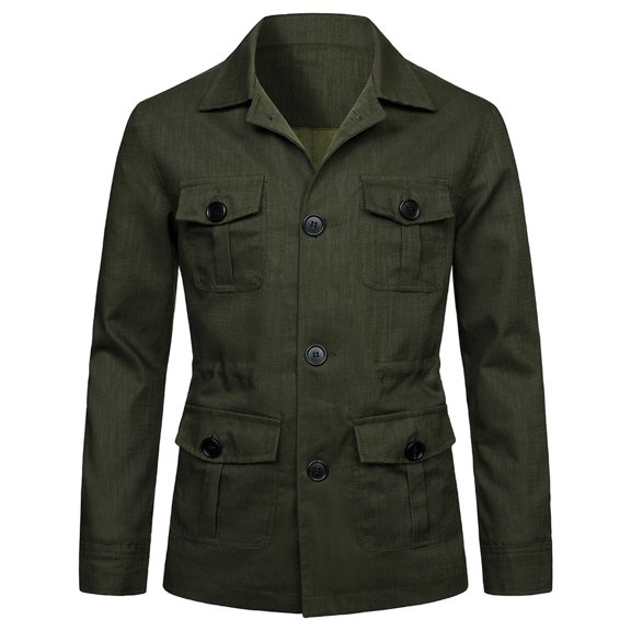 Vedolay Blazer Jackets for Men Blazer Casual Lightweight 3/4 Sleeve Open Front Jacket Green,2XL