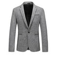 thumbnail image 1 of Vedolay Blazer Jackets for Men Business Blazer Lapel Solid Suits Blazer Coats Grey,165, 1 of 5