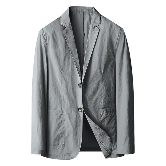 Vedolay Blazer Jackets for Men Cropped Blazer Casual Open Front Crop Blazer Jackets,Gray M