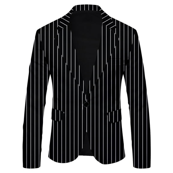 Vedolay Blazer Jackets for Men Lapel Collar Single Long Sleeve Crop Top Blazer Jacket,Black M