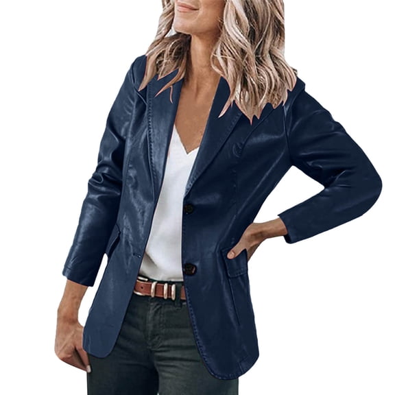 Vedolay Blazer Jackets for Women Plus Size Casual Lightweight Cardigan Blazer Jackets Of Female Navy,XL