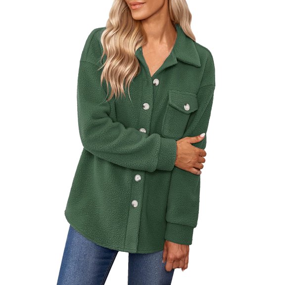 Vedolay Blazer Jackets for Women Plus Size Long Sleeve Open Front Draped Blazer Jacket Green,S