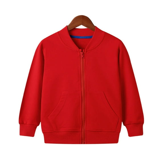 Vedolay Blazer jacket Boys Zipper Jacket Kid Outerwear Hoodies Windbreaker Coats,Red 12-18 Months