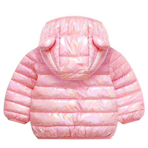 Vedolay Blazer jacket Girl's Ruffle Button Padded Winter Long Sleeve Jackets Outwear with Pockets,Pink 4-5 Years