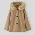 thumbnail image 1 of Vedolay Blazer jacket Girls Cozy Jacket Fall Winter Casual Fuzzy Outwear Coat,Khaki 3-4 Years, 1 of 5