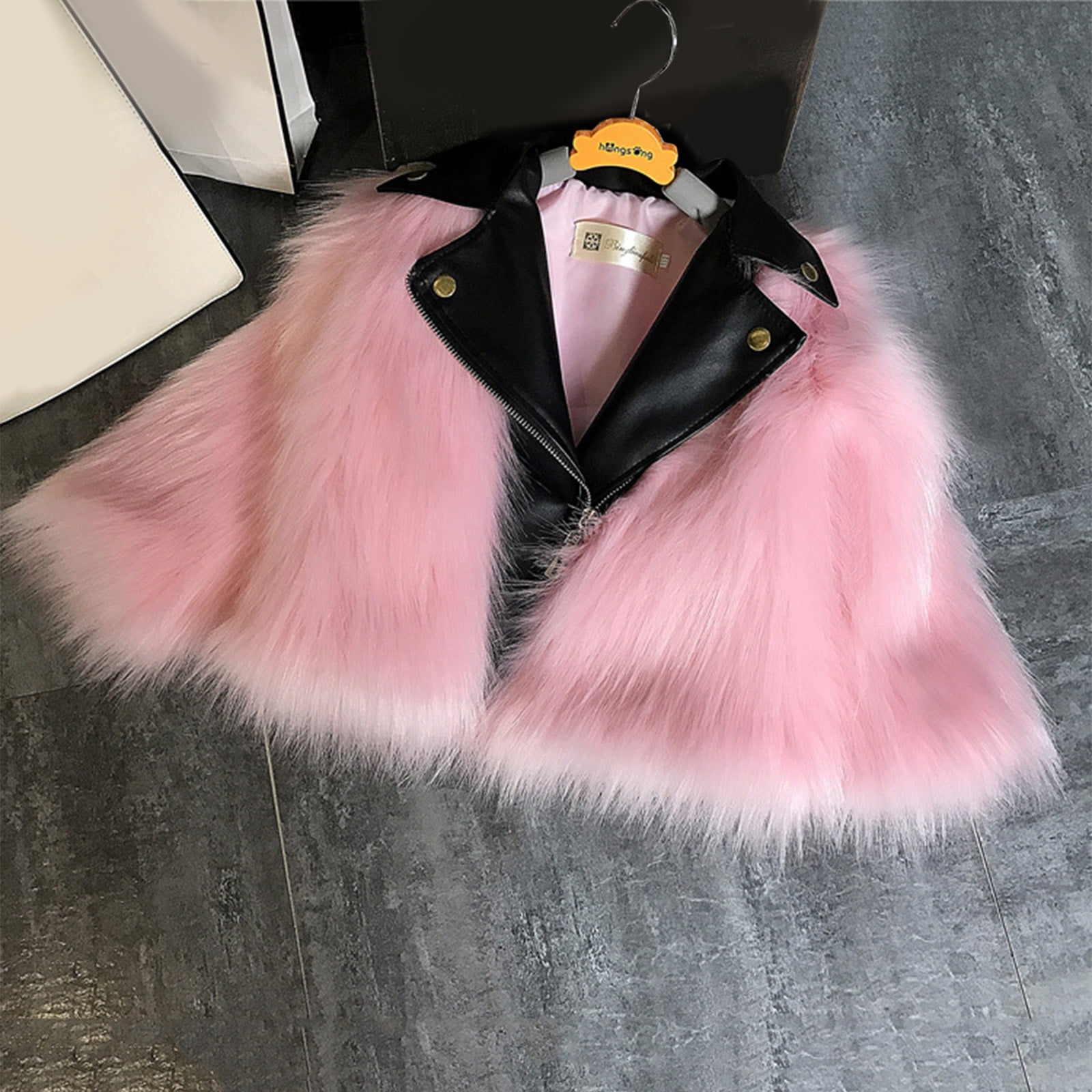 Girls Self Design Velvet Party Jacket with Zipper – Pink (Without Hood) main image 0
