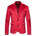 thumbnail image 1 of Vedolay Blazers for Men Blazer Casual Lightweight 3/4 Sleeve Open Front Jacket Red,XL, 1 of 4