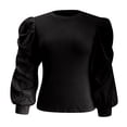 thumbnail image 1 of Vedolay Blouses for Women Casual Button Down Sweatshirts Long Sleeve Office Work Blouses Tops Black,M, 1 of 5