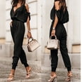 thumbnail image 1 of Vedolay Bodycon Jumpsuit For Women Women's Summer Sleeveless Spaghetti Strap Tie Back Dressy High Waist Wide Leg Jumpsuit Rompers,Black L, 1 of 5