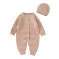 thumbnail image 1 of Vedolay Bodysuit Baby Girl Ribbed Romper Long Sleeve Shirts Ruffle Jumpsuit Pink,74, 1 of 5