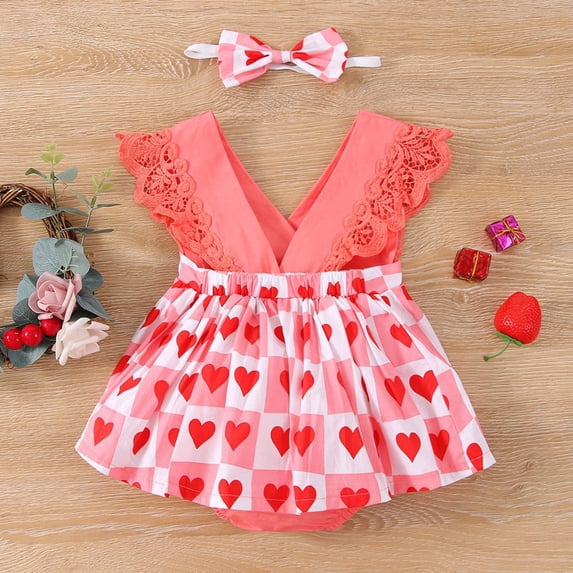 Vedolay Bodysuits For Summer Girl's Plaid Button Up Sleeveless Spaghetti Strap Belted Cami Bodysuits,Pink 12-18 Months