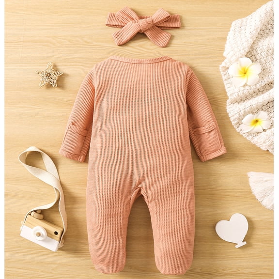 Vedolay Bodysuits for Boys Toddler Little Boys Jumpsuits and Rompers Long Sleeve Floral One-Piece Shorts Overall Fall Clothes,Orange 6-12 Months